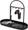 Metal Jewelry & Key Organizer Stand with Acrylic Base – 5-Hook Valet Tray for Keys, Rings, and Jewelry (Matte Black)